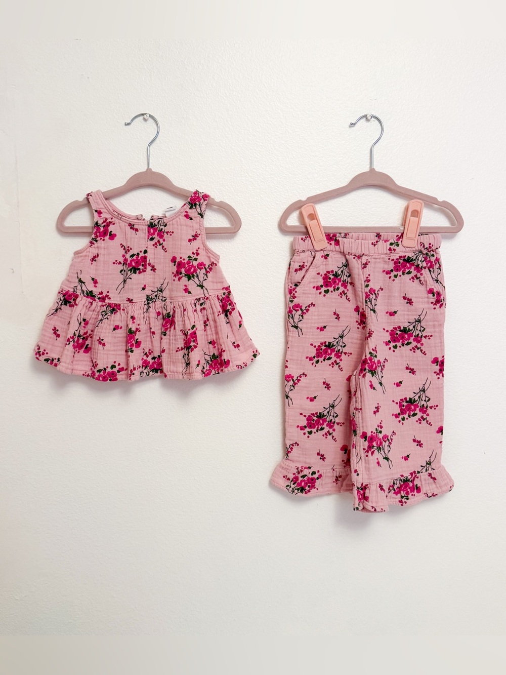 GAP Baby Pink Floral Romper Set